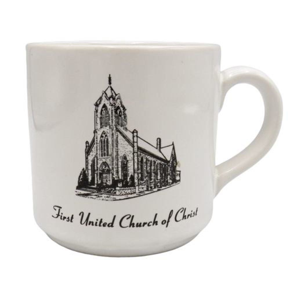 First United Church of Christ Lima Ohio Coffee Mug 125th Anniversary 1988 Gothic